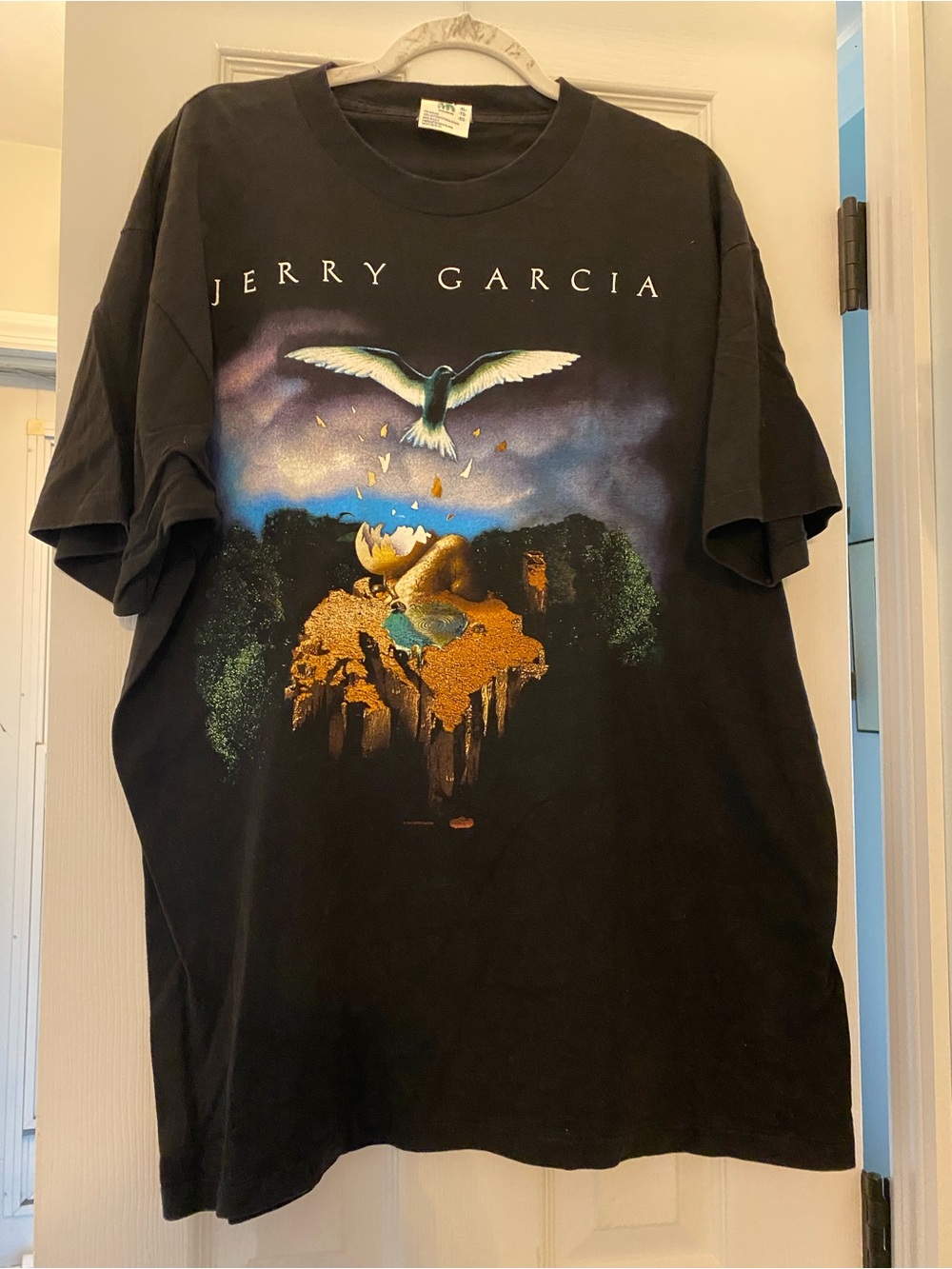 1994 Jerry Garcia Winterland XL Black Short-Sleeve Graphic Tee Dove Artwork